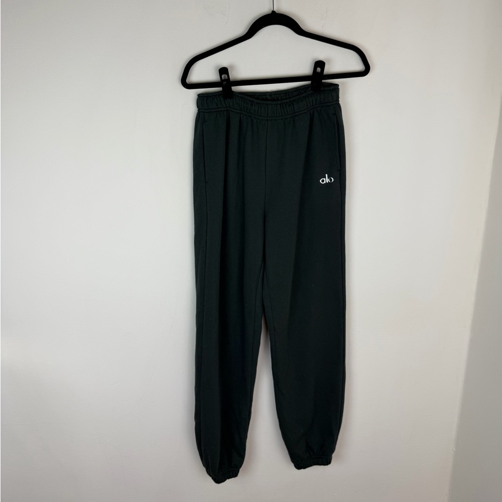 Alo 2 Piece Set Accolade Hoodie Sweatshirt & Sweatpant Charcoal Green Size S - Picture 11 of 15